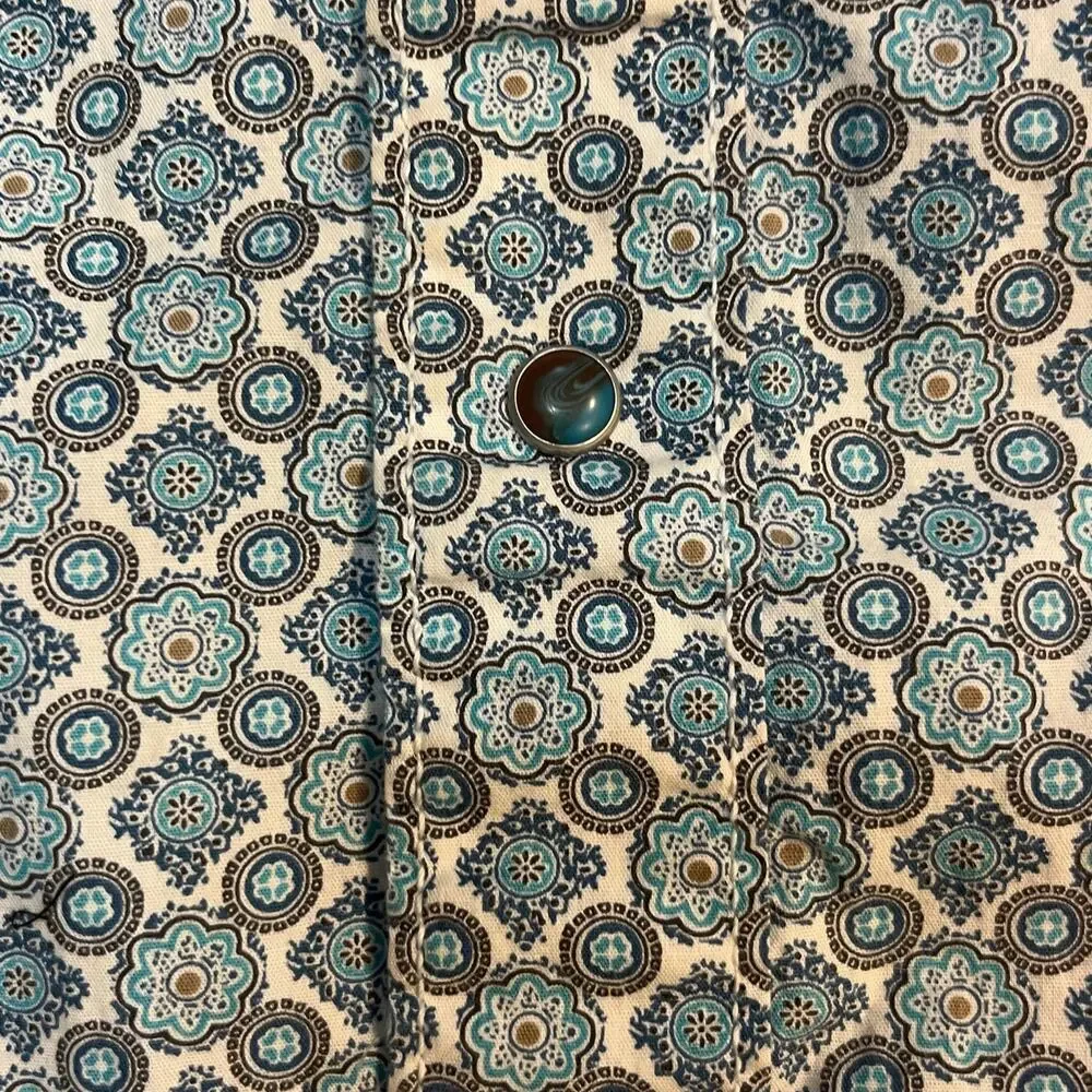 Wrangler 20X Competition Advanced Comfort Blue Pearl Snap M Geometric Western